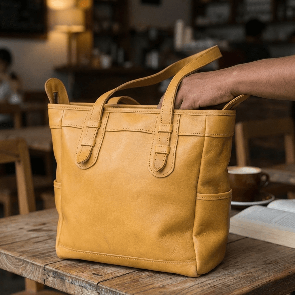 Mandy Classic Genuine Leather Tote