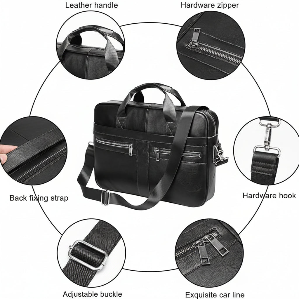 Continental Executive Genuine Leather Satchel – 39 × 28 × 6.5 cm Professional Laptop Bag
