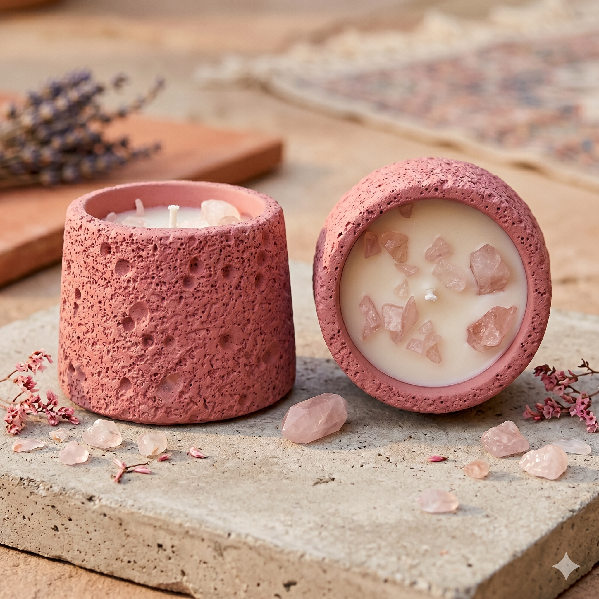 Stone Finish Scented Candle Jar – 210g Small Luxury Candle