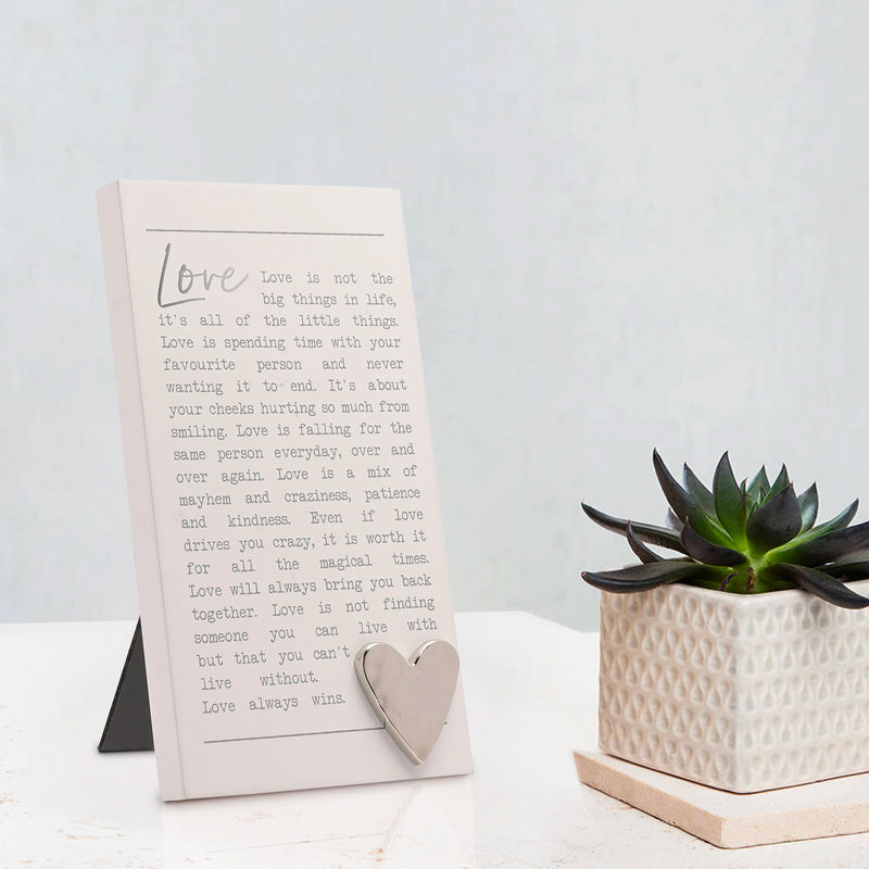 Moments Standing Plaque - Love