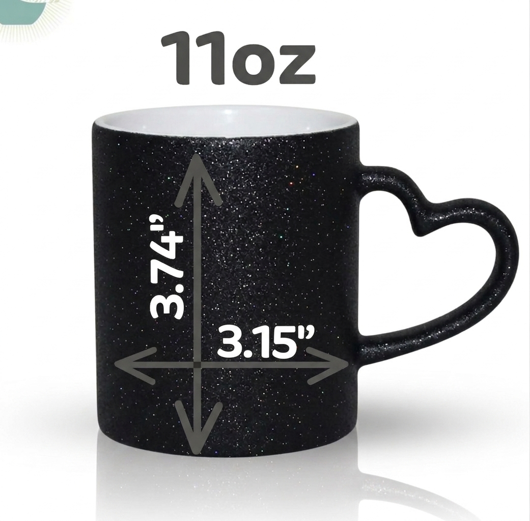 Personalised 11 oz Heart Starry Sky Colour Magic Mug – Romantic Ceramic Mug with Couple Photo