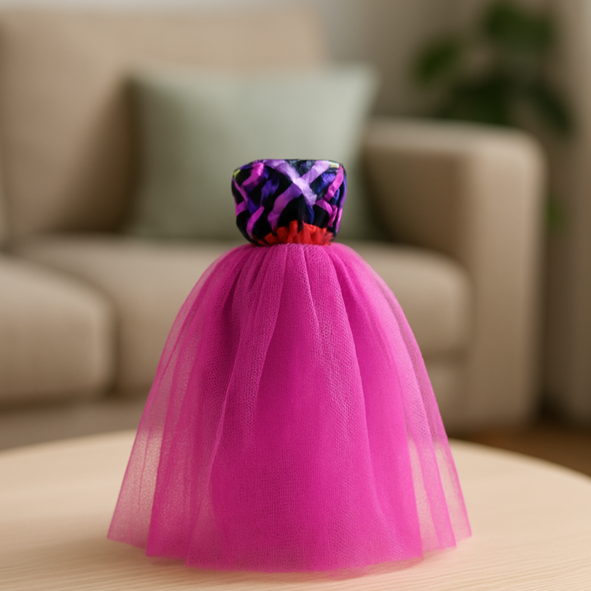 Nala Ankara & Mesh Doll Dress with Hair Accessories – 11.5-Inch Doll Outfit Set