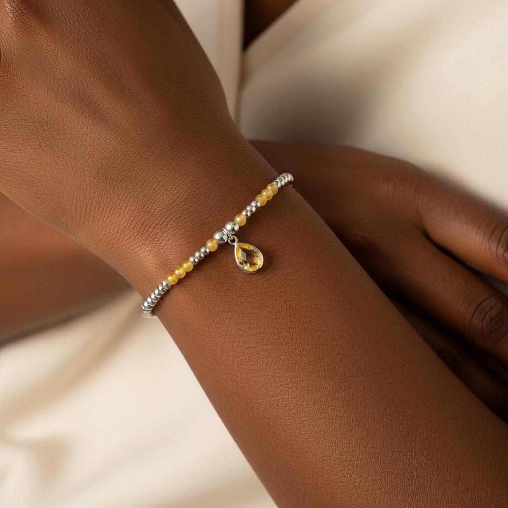 November Birthstone Bracelet – Yellow Citrine