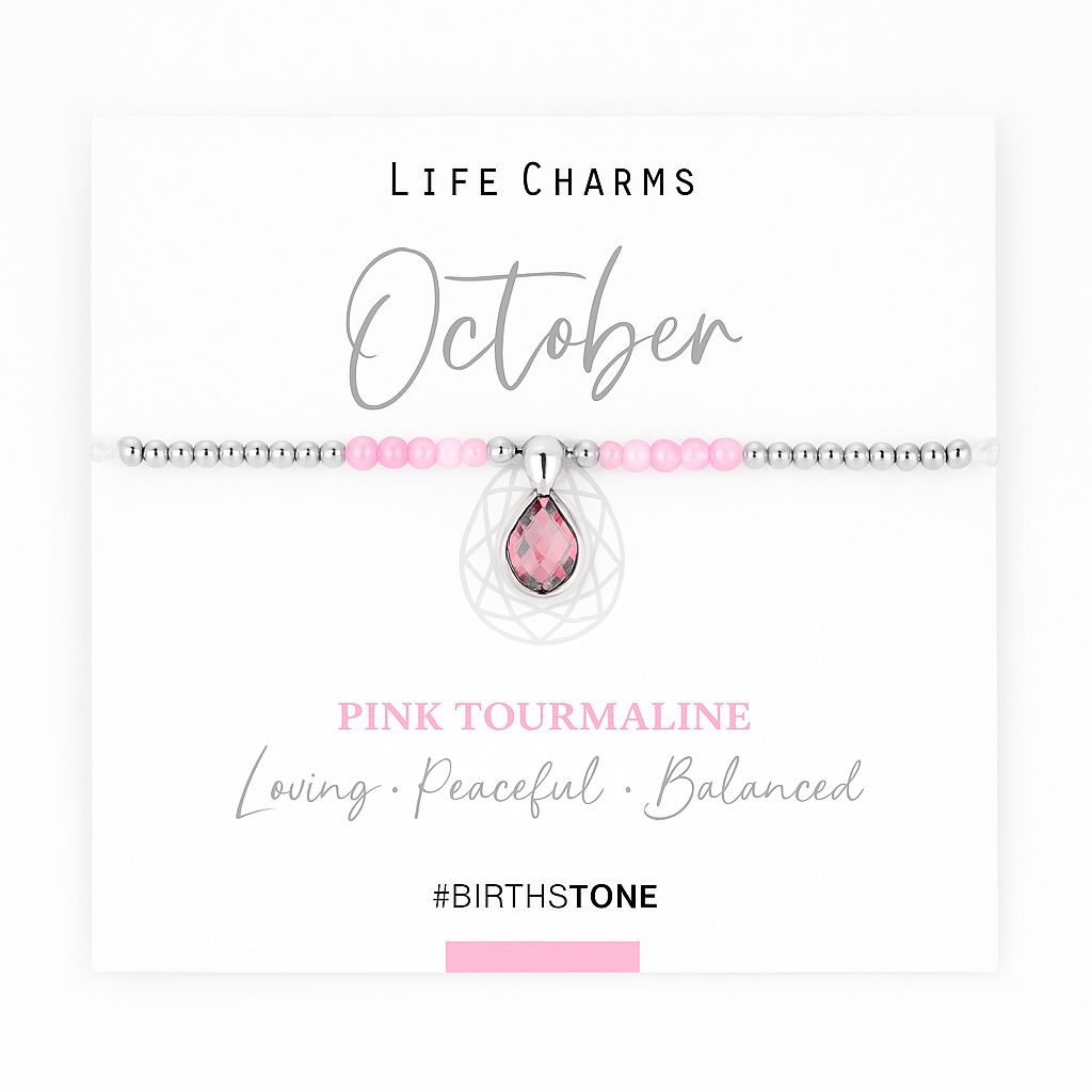 October Birthstone Bracelet – Pink Tourmaline