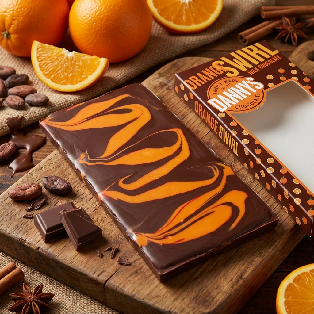 Danny’s Orange Swirl Milk Chocolate Bar (80g)