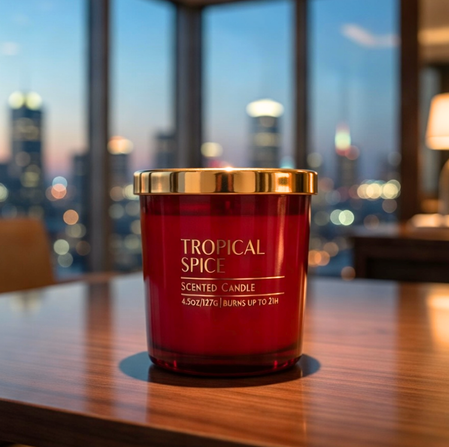Glass Scented Candle with Gold Lid - 113G