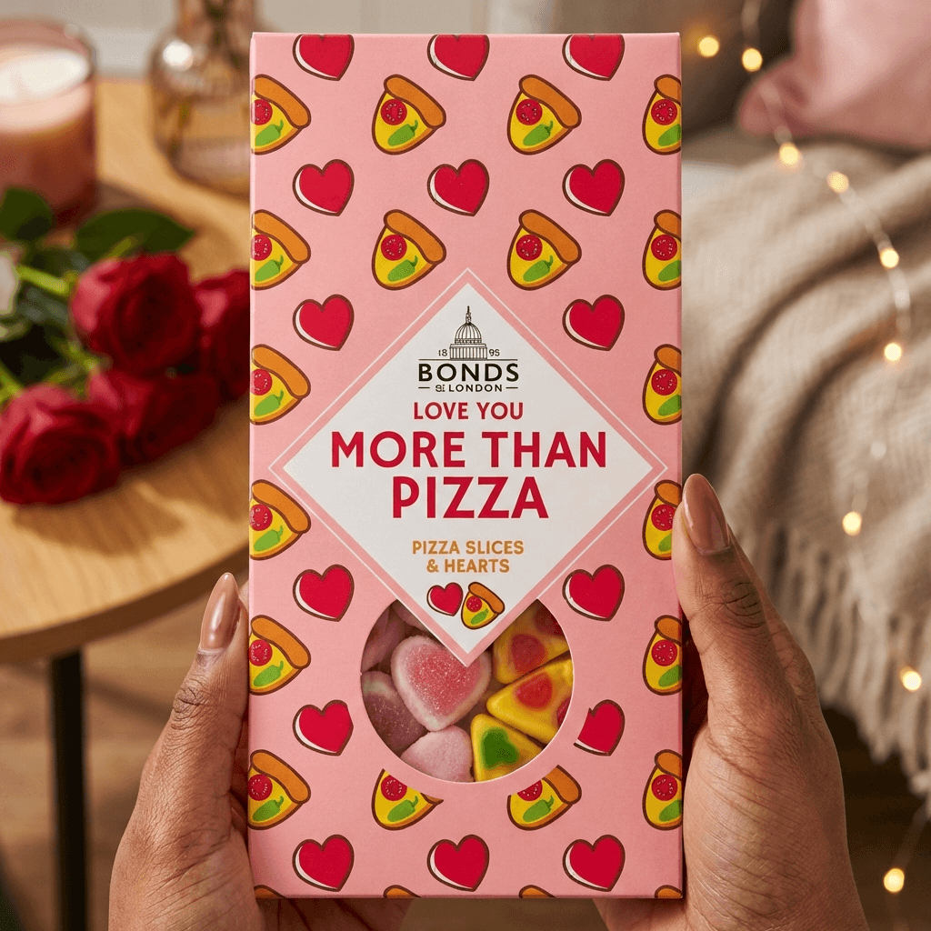 Bonds Hearts & Kisses Gummy Sweet Pun Boxes – 140g