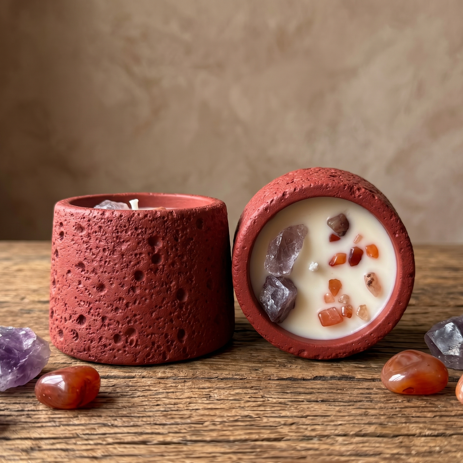 Stone Finish Scented Candle Jar – 210g Small Luxury Candle