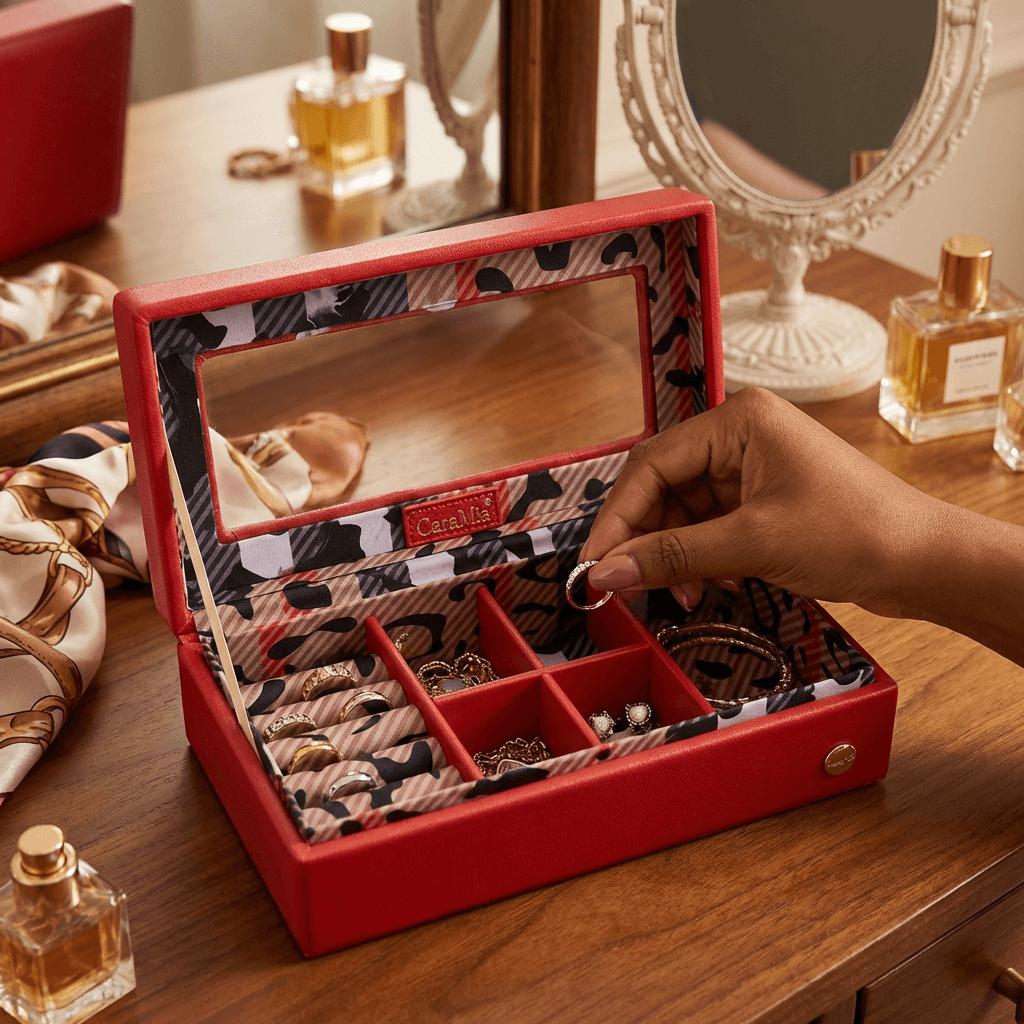 Catwalk Jewellery Display Box – Classic Red (Medium)