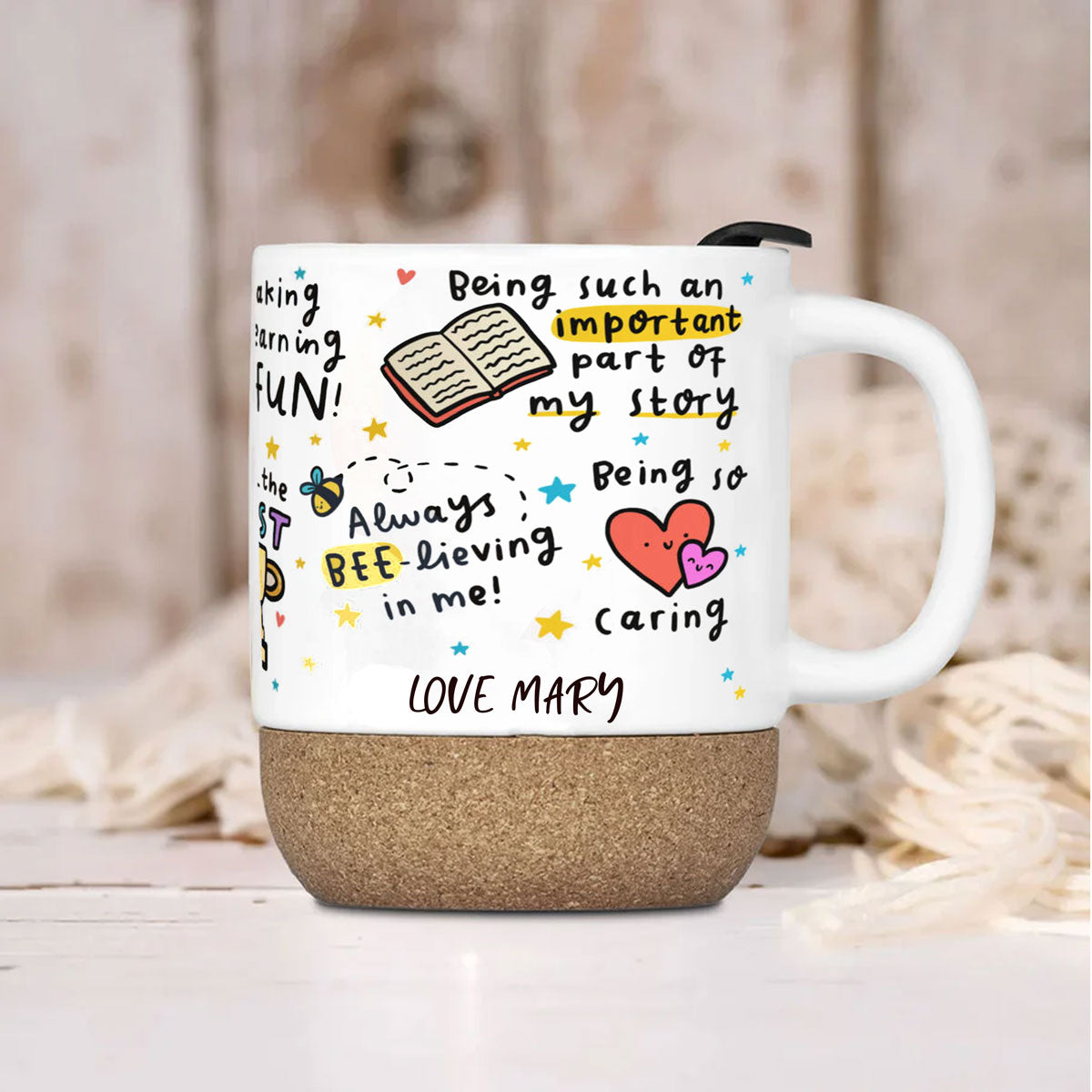 Personalised Teachers Appreciation- Cork Mug