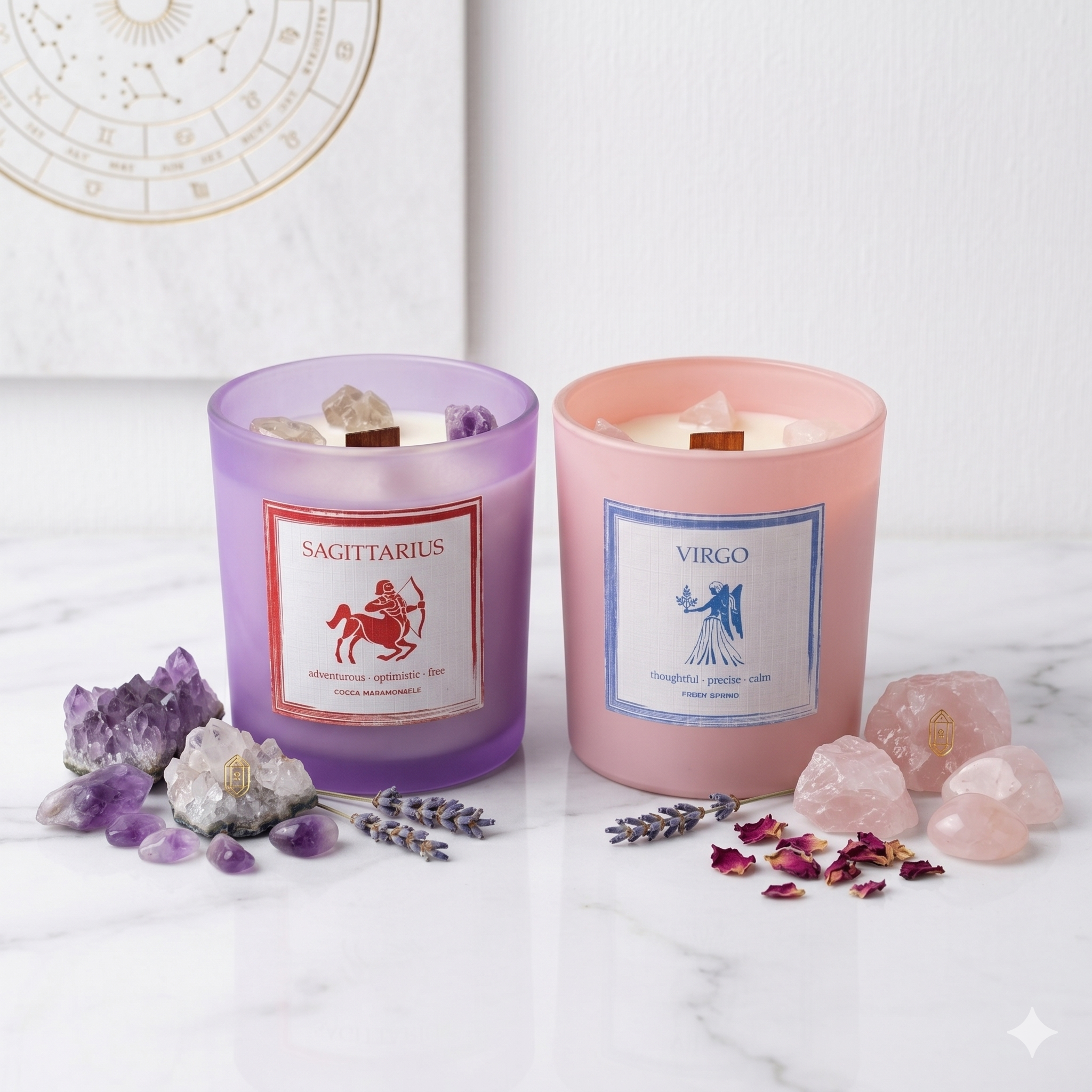 Purpink Zodiac Scented Candle Jar – 120g Star Sign Candle