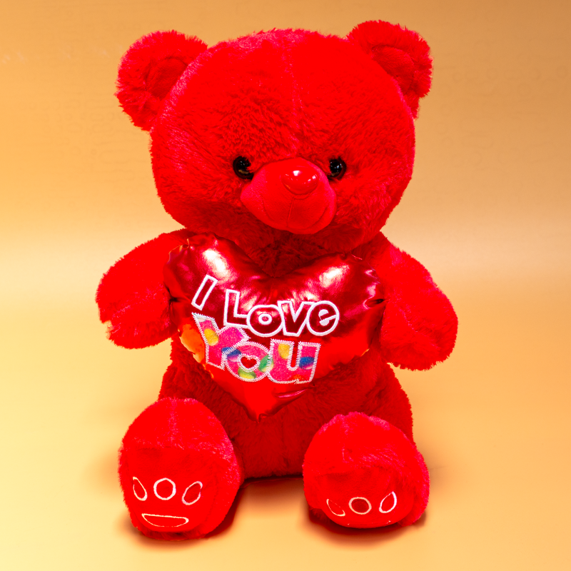 Soft Red Teddy Bear With Heart Plush Toy - 40cm