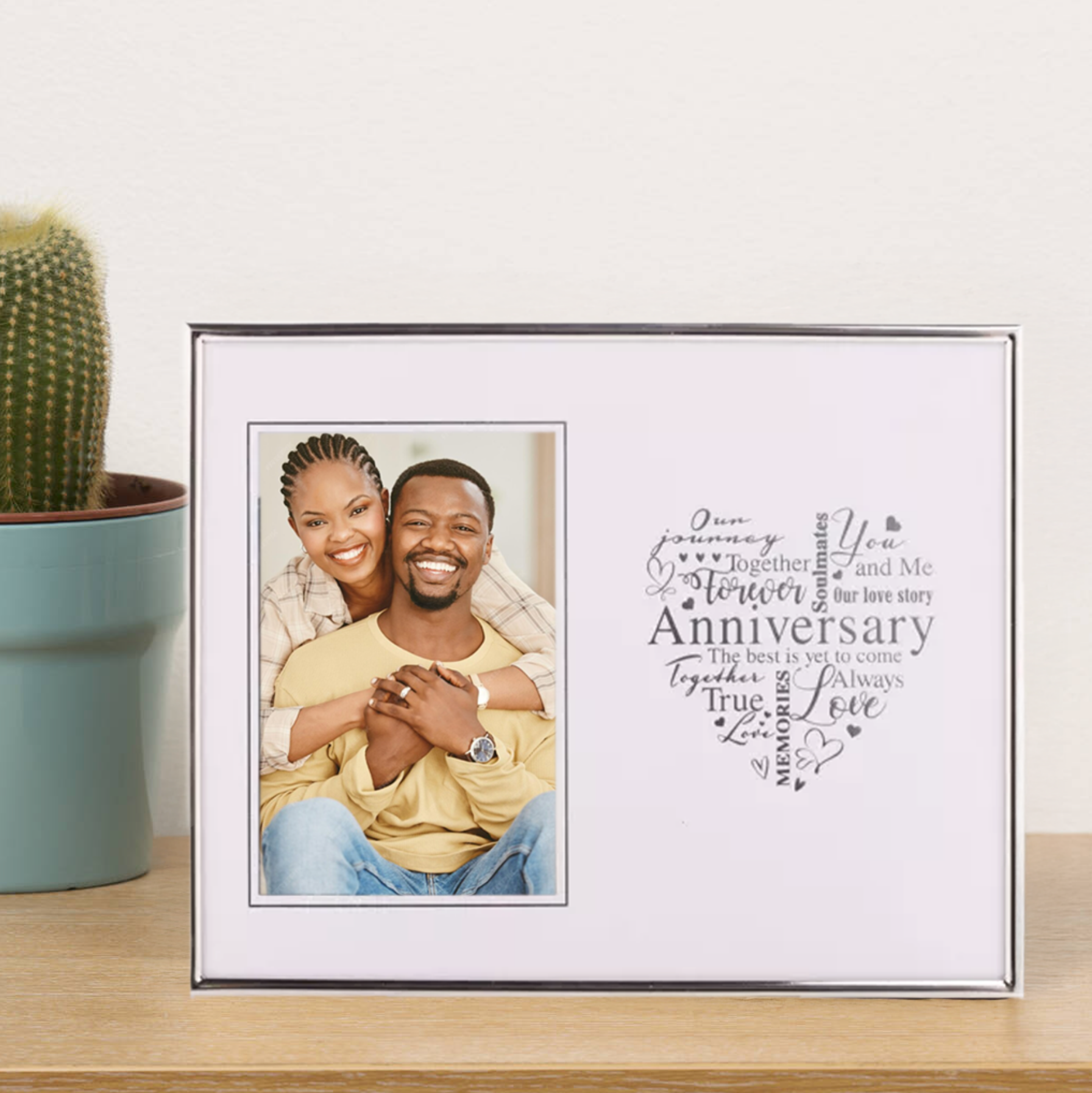 With Love Silver Heart Frame – Anniversary