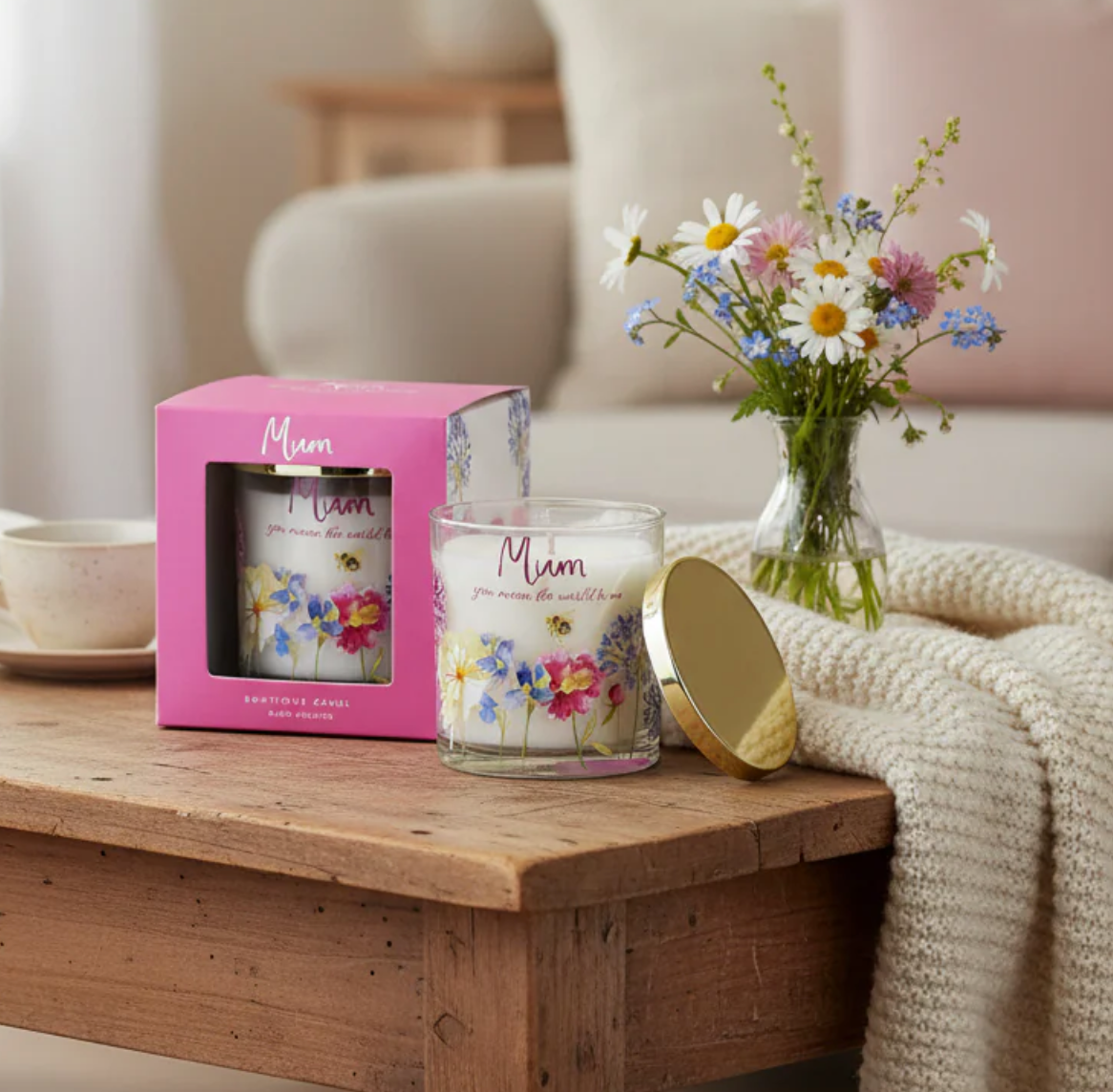 Mum's Floral Candle