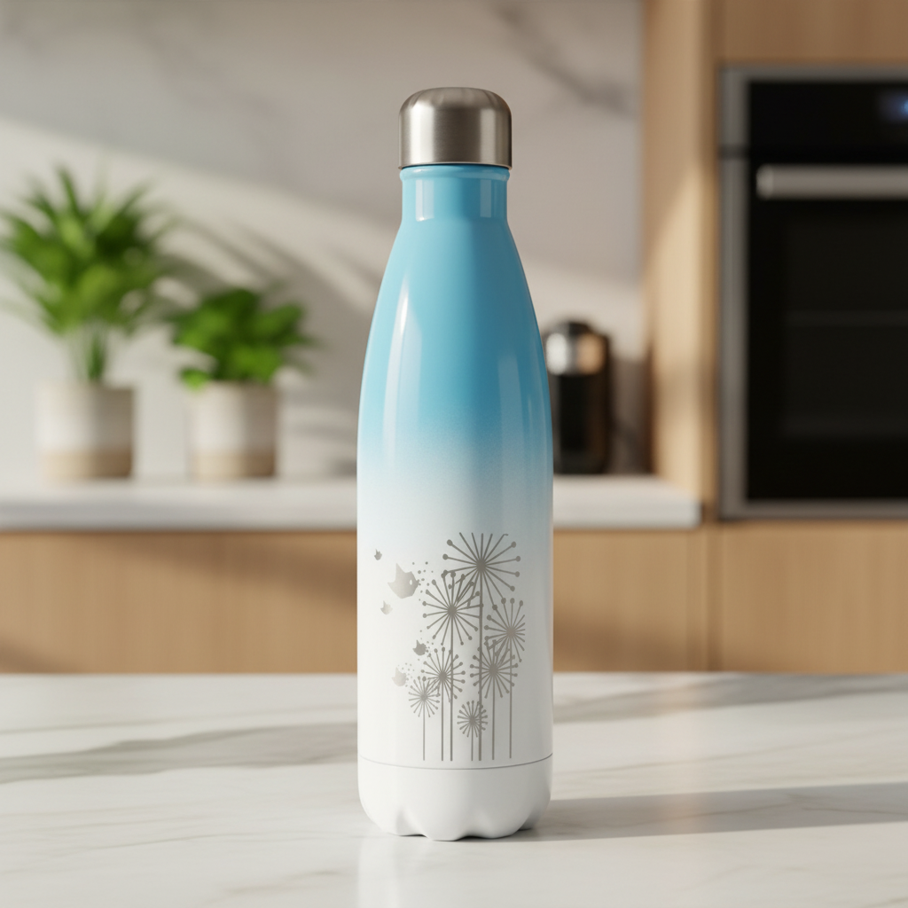 Personalised Thermo Vacuum Flask Bottle – 500 ml Dual Tone Glitter Cola Bottle with Name