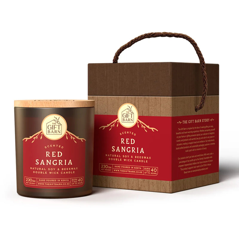 The Gift Barn Red Sangria Double Wick Candle 230g