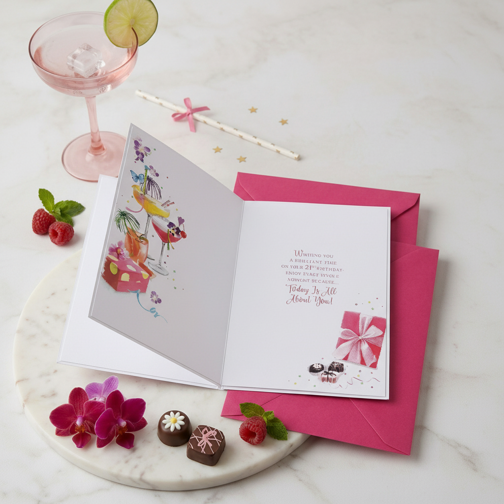 Today You Turn 21 A6 Birthday Card with Envelope