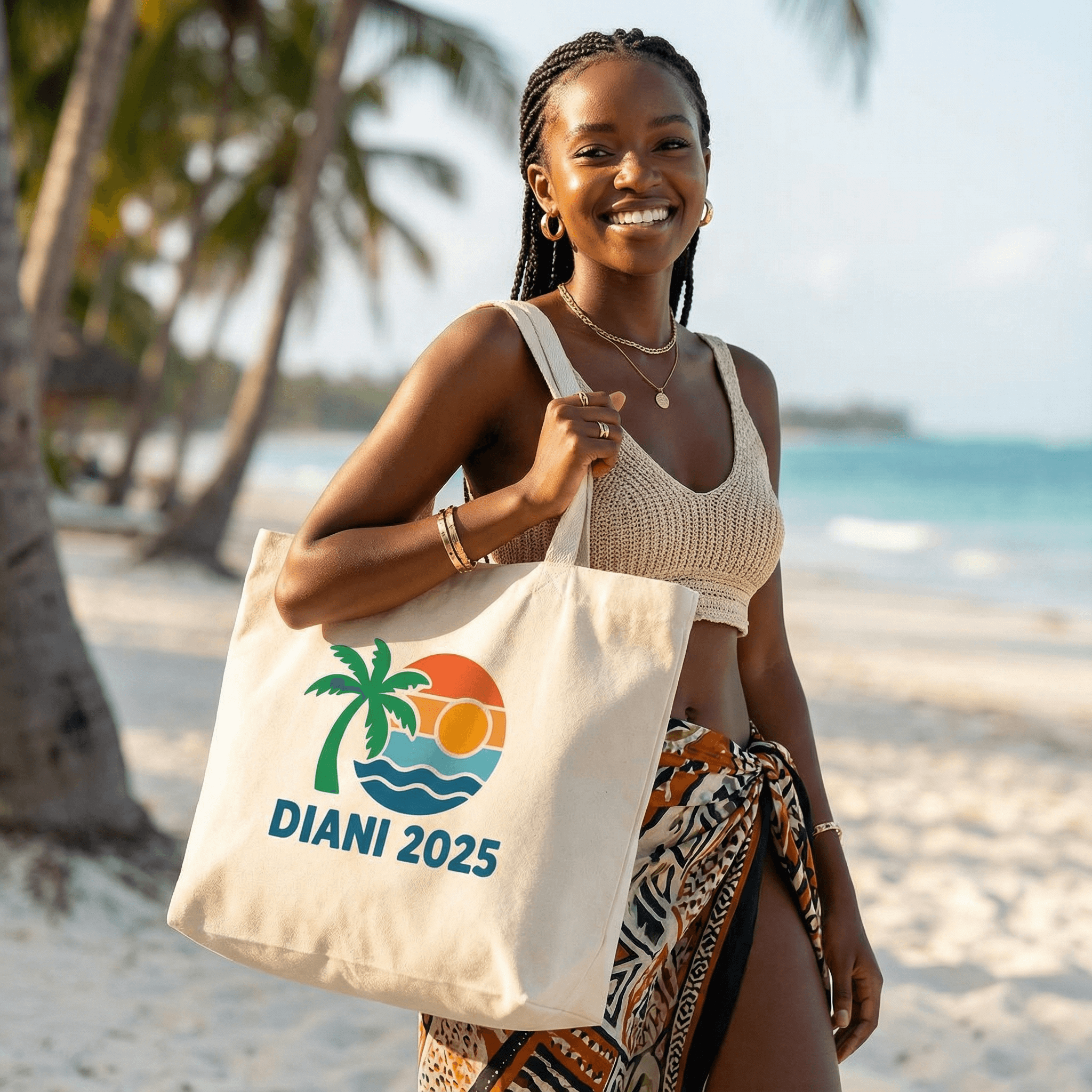 Okiyo Tanoshi Cotton Beach Bag