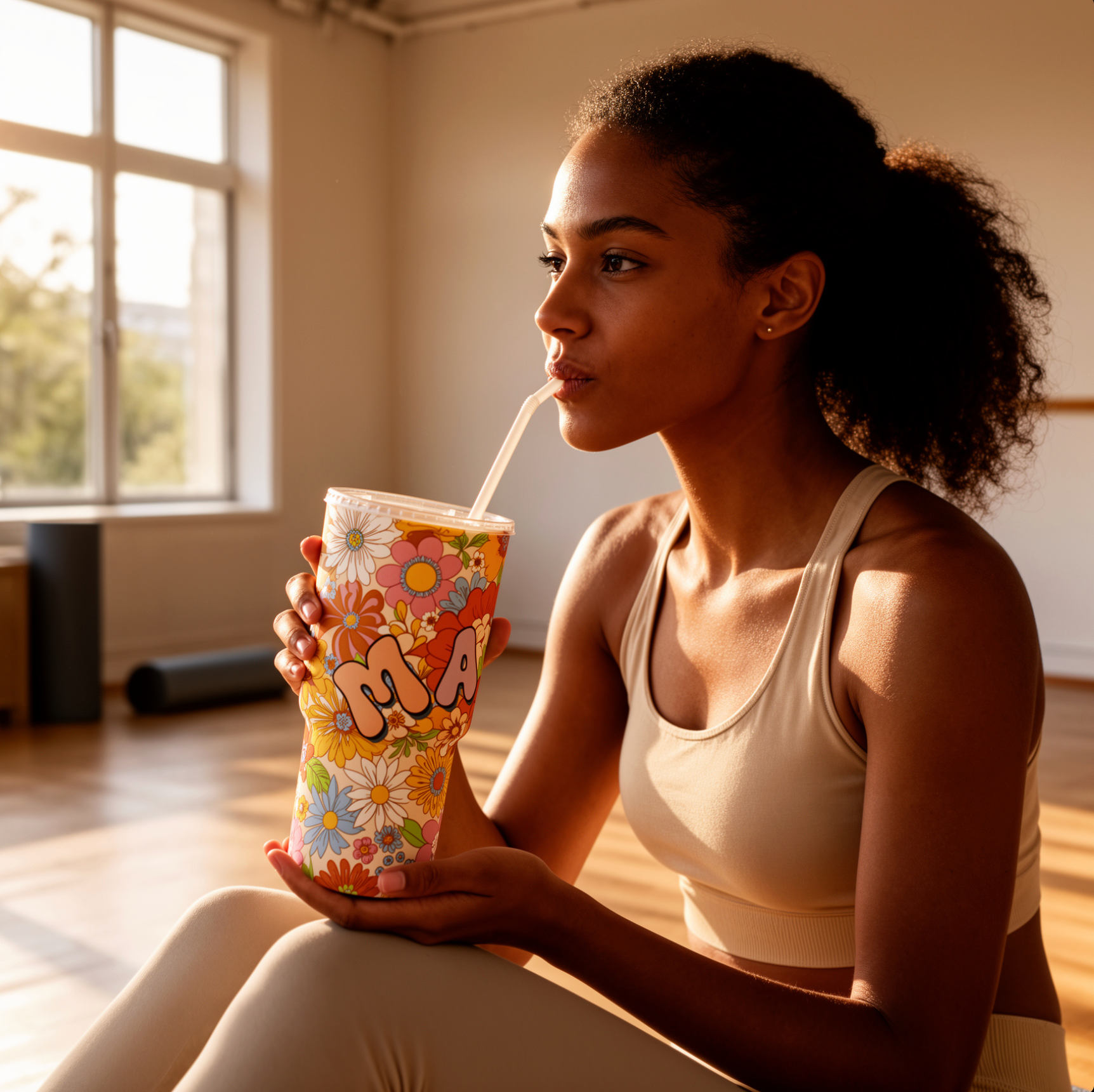 Personalised 30 oz Sublimation White Stainless Steel Tumbler – “MAMA” Design with Straw