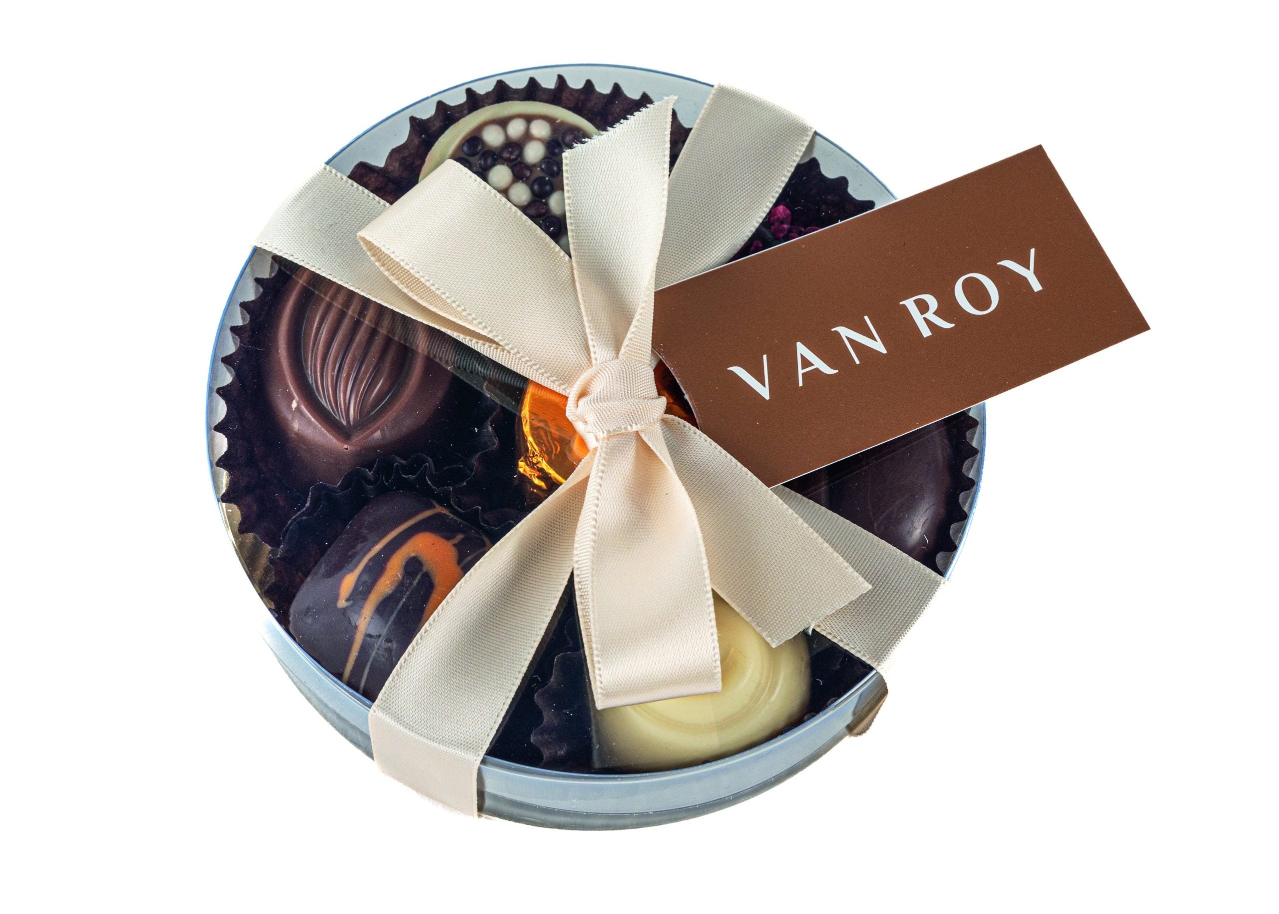 Van Roy Assorted Belgian Chocolate Round Box – 85 g