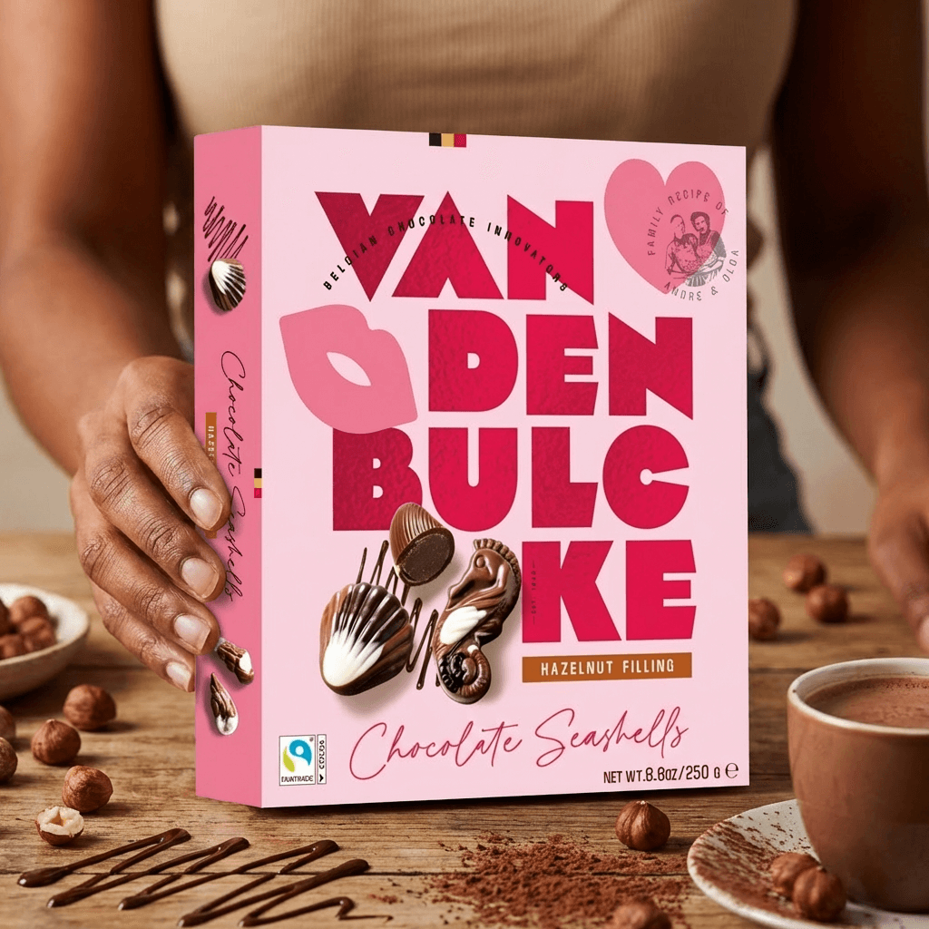 VandenBulcke Chocolate Seashells with Hazelnut Filling – 250g