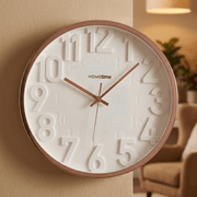 Hometime Round 3D Numbers Wall Clock - Rose