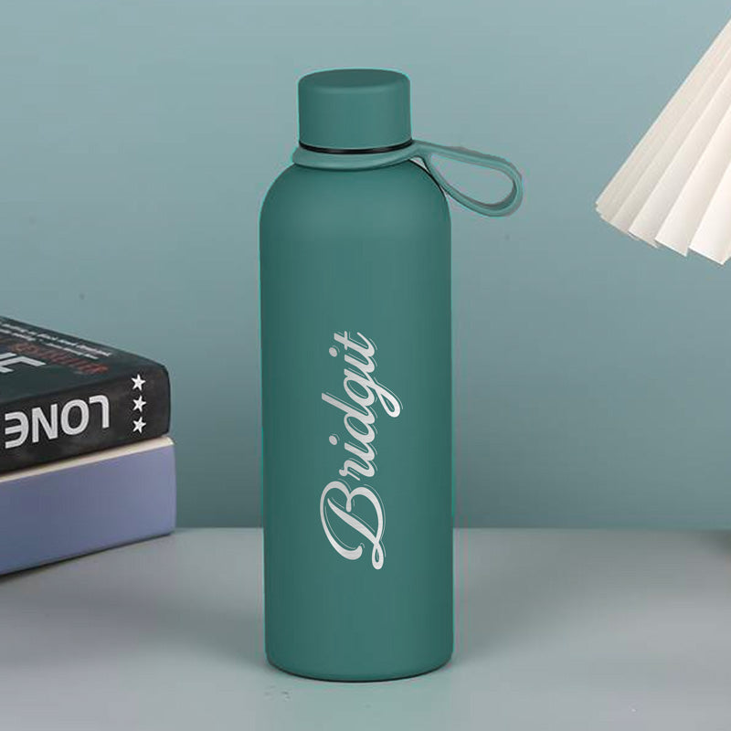 Personalised Soft Touch Green Water Bottle - 500ml