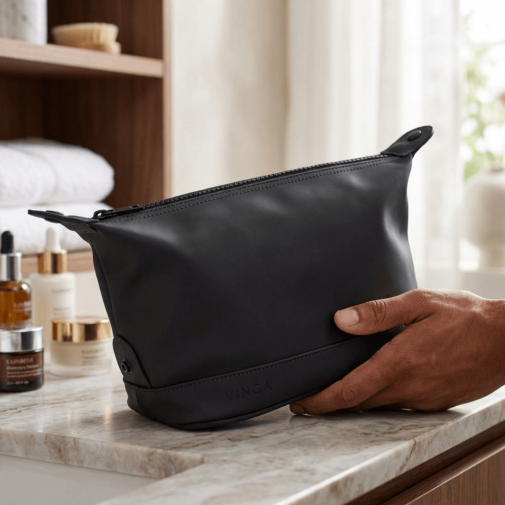 VINGA Baltimore Premium Wash Bag – Black