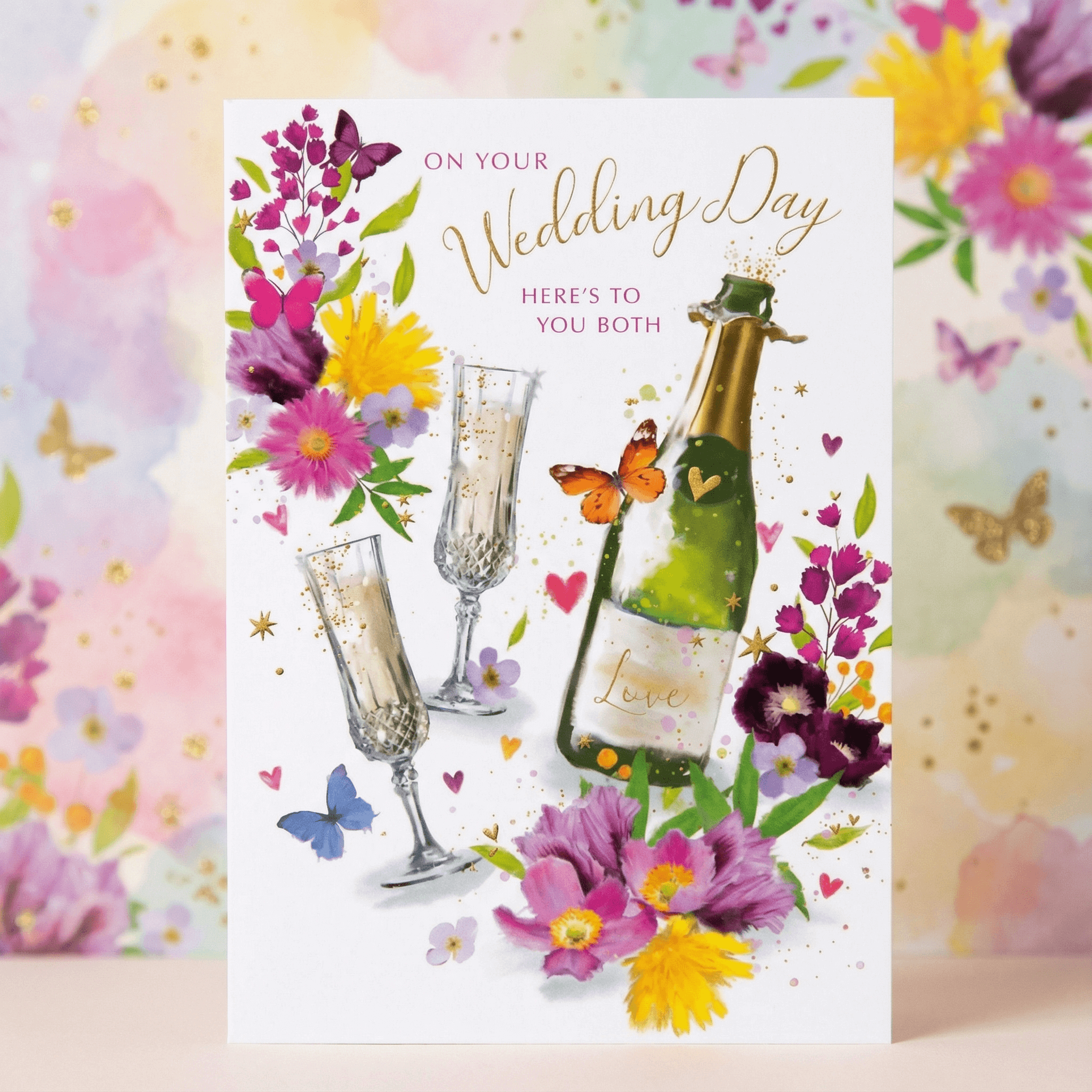 On Your Wedding Day – Elegant Floral Celebration Card