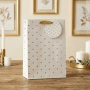 White Criss-Cross Medium Gift Bag