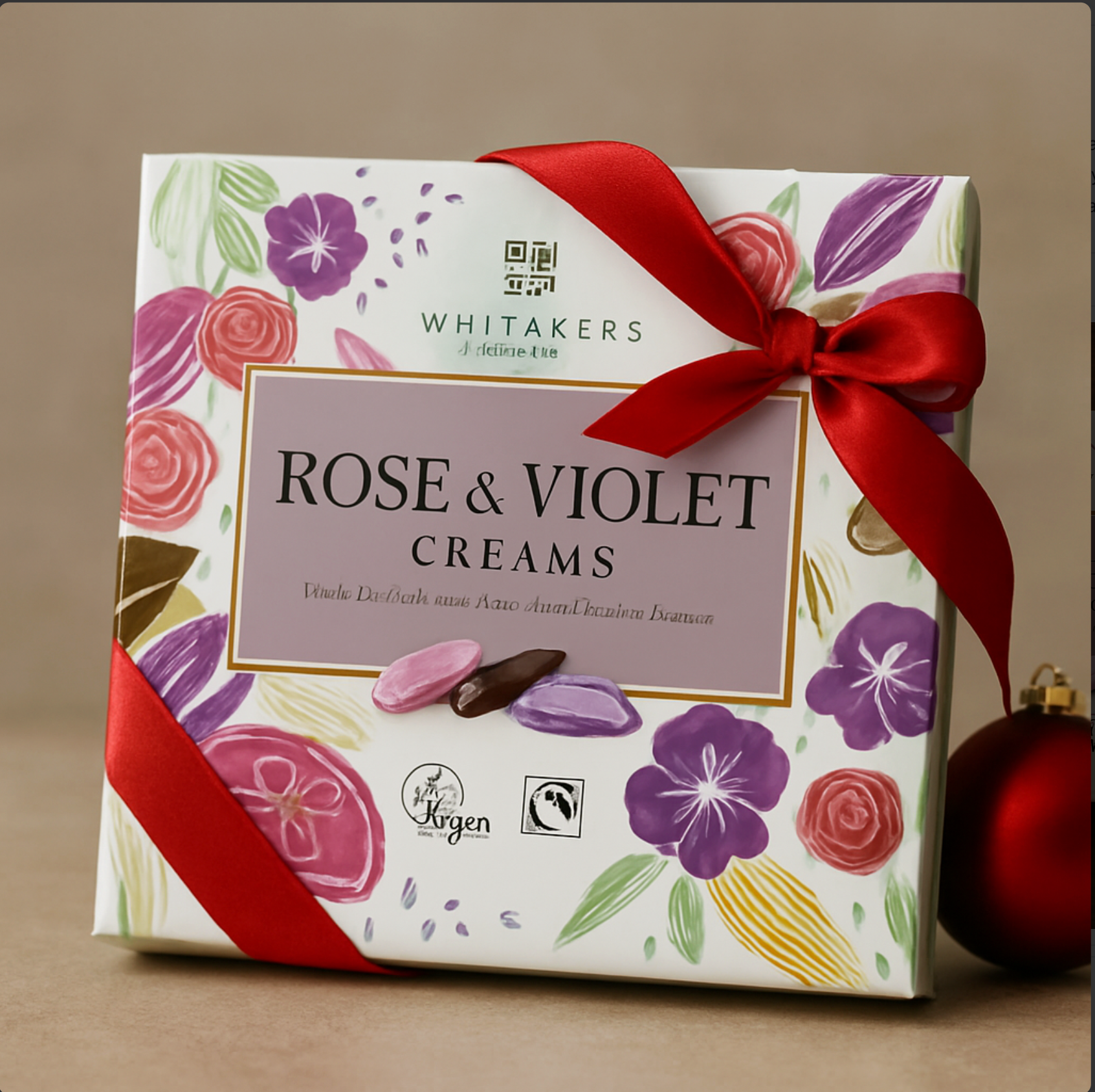 Whitakers Dark Chocolate Rose & Violet Fondant Creams - 200g