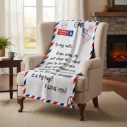 Postal Print Throw Blanket-Wife