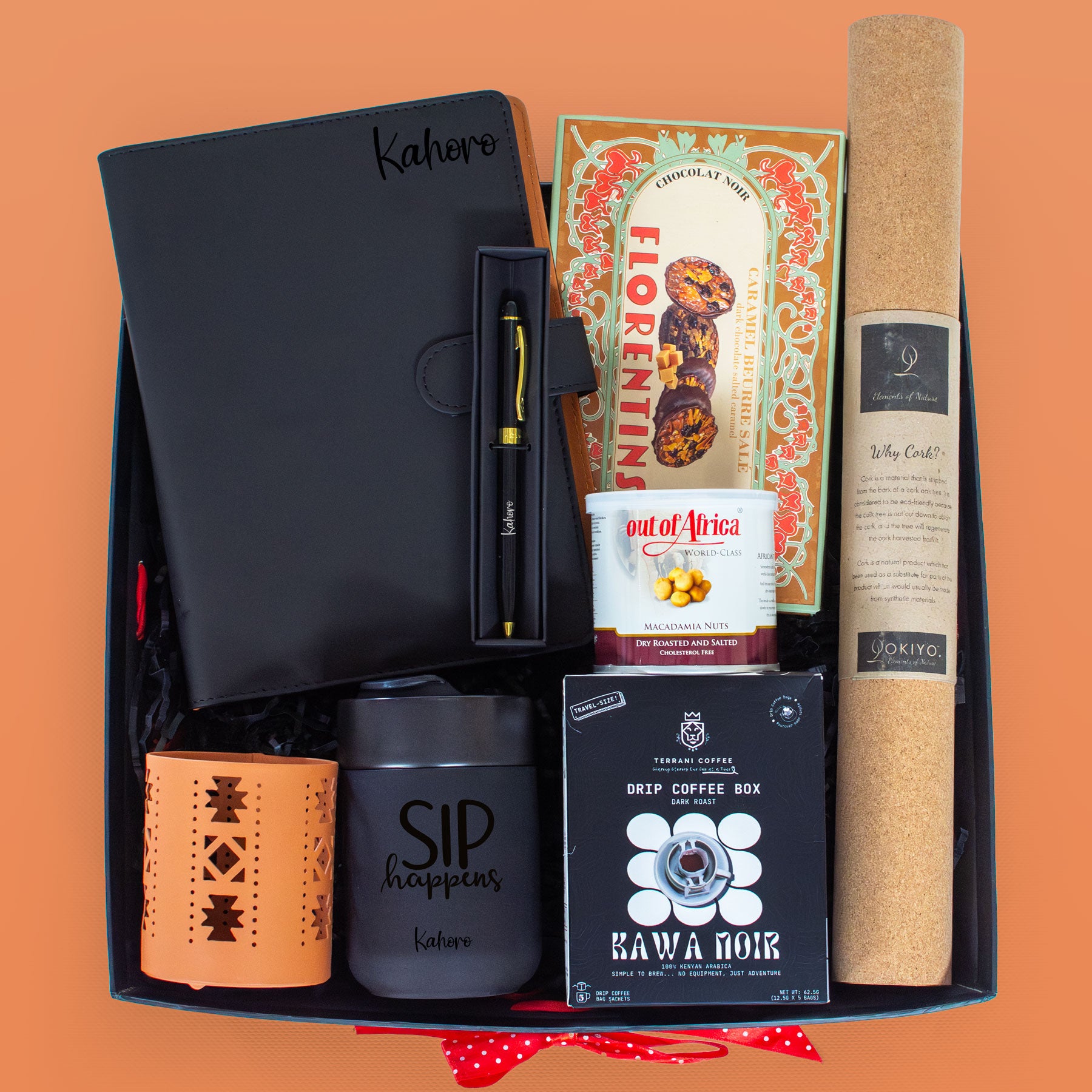 Work Desk Essentials Hamper – Personalised Notebook, Coffee & Office Gift Set