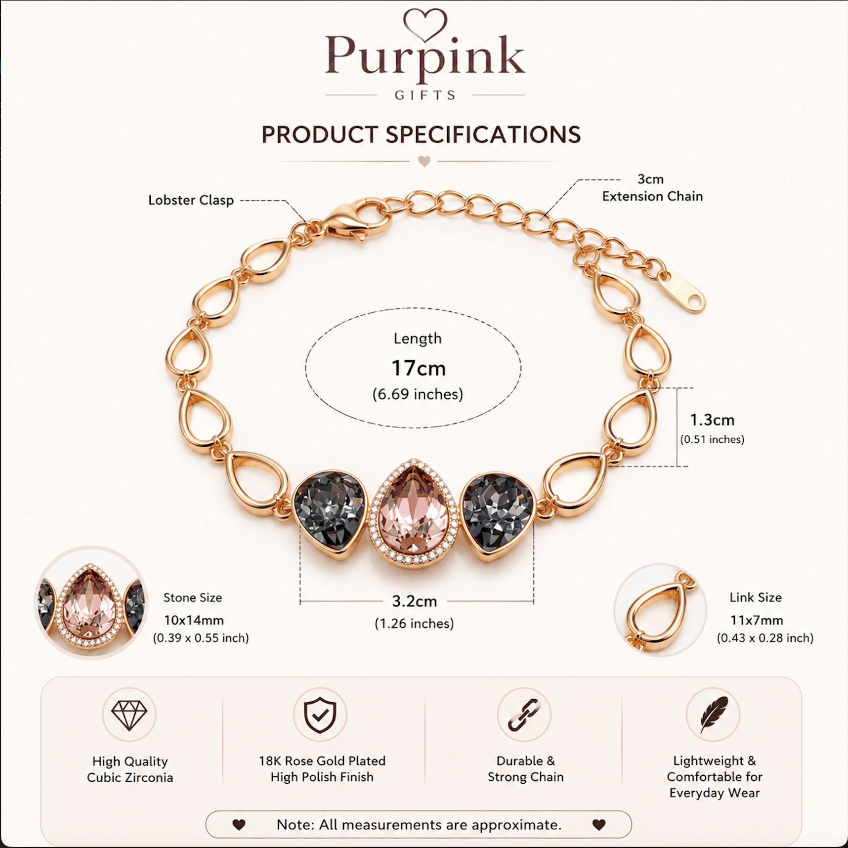 The Whitney Bracelet – 18k Gold Plated – Multi