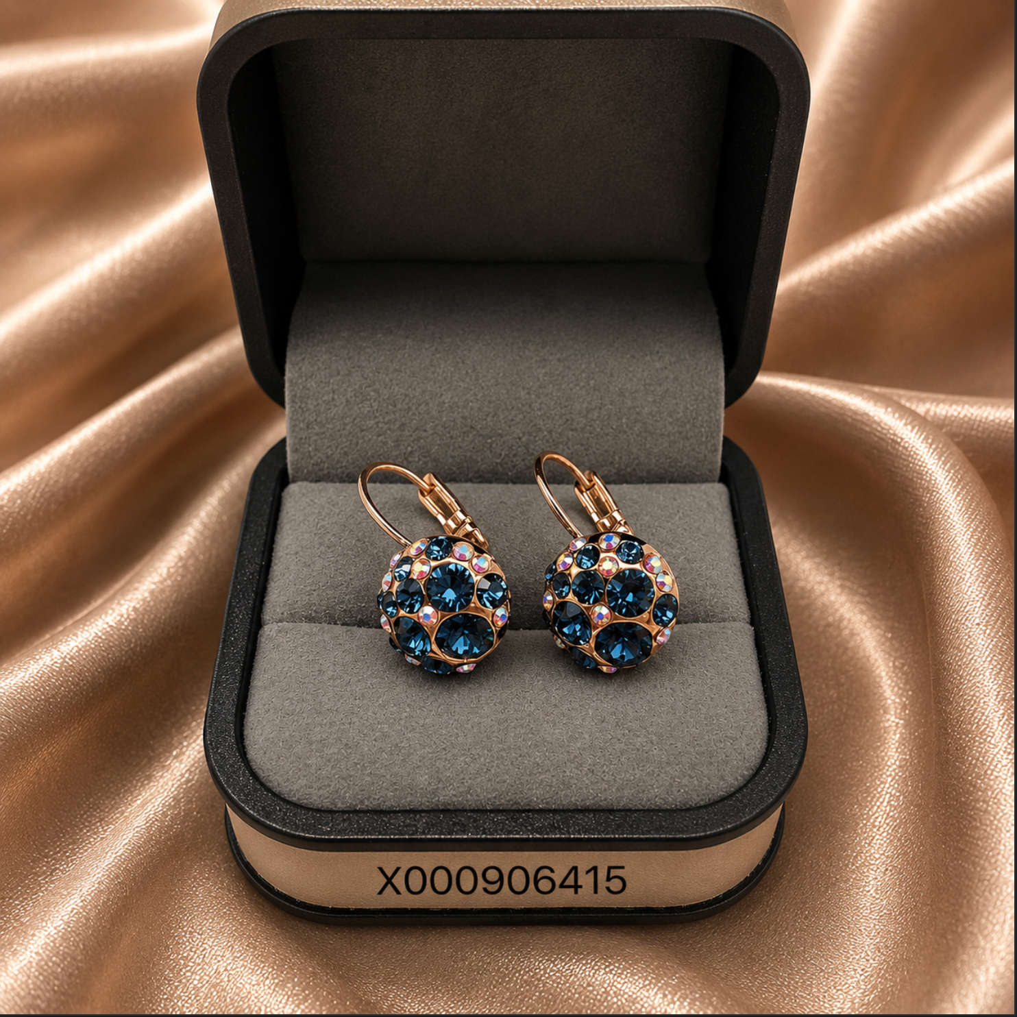 Crystal Cluster Drop Earrings – 18k Gold Plated