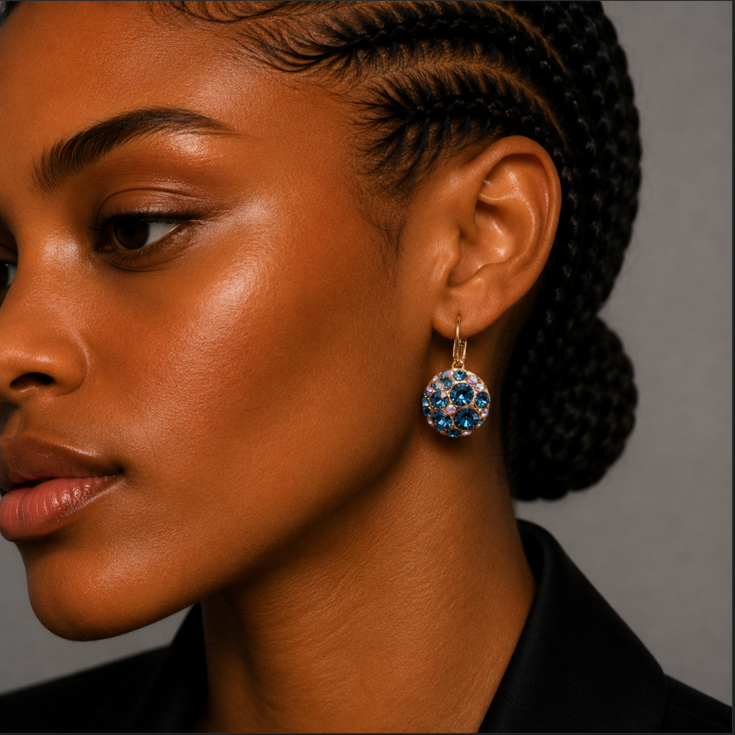 Crystal Cluster Drop Earrings – 18k Gold Plated