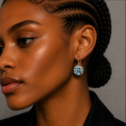 Crystal Cluster Drop Earrings – 18k Gold Plated