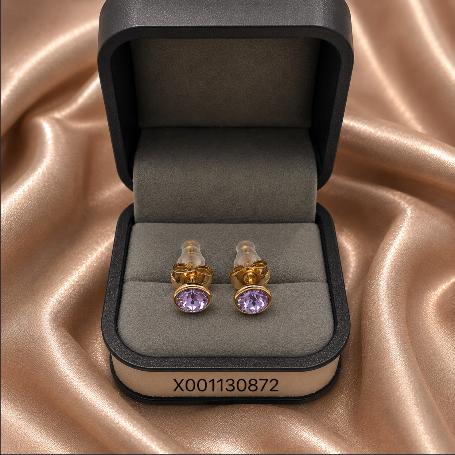 Bow Swarovski Stud Earrings – Gold Plated