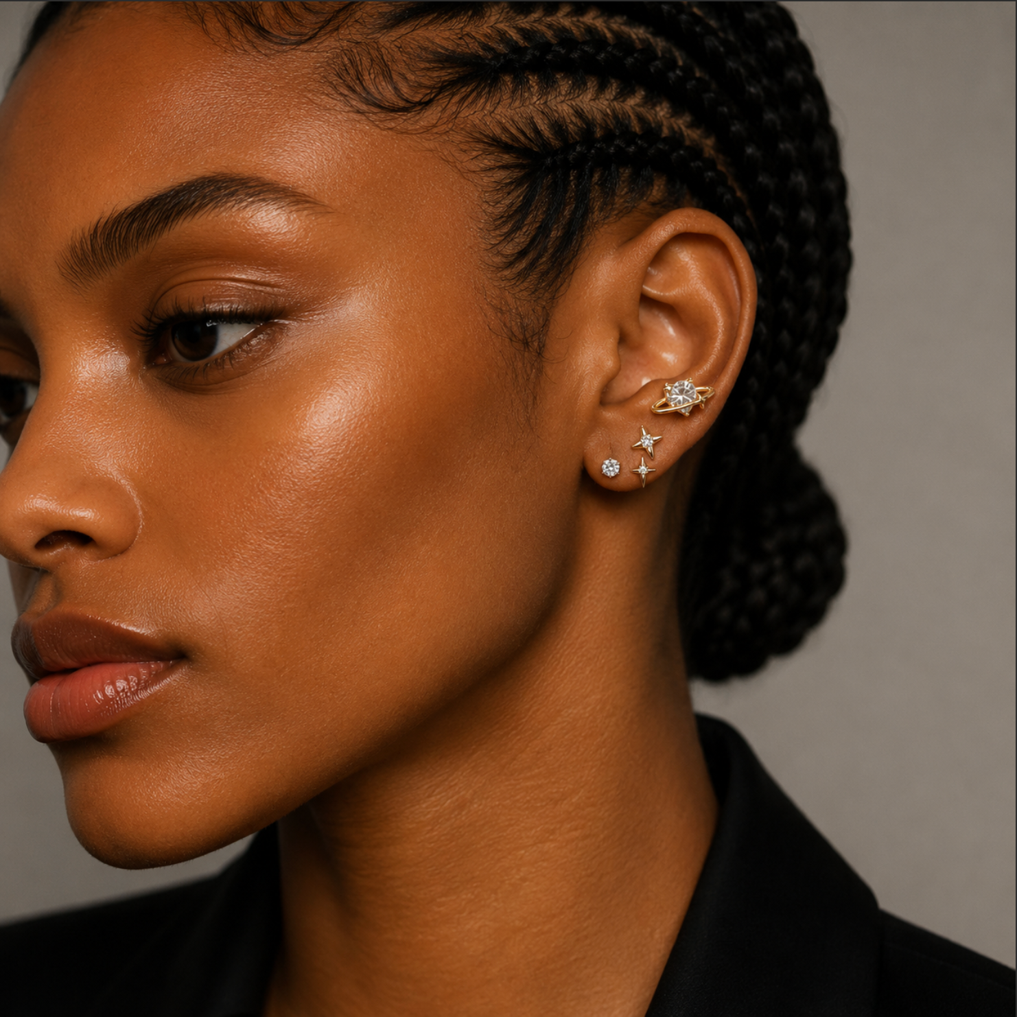 Celestial Crystal Trio Earring Set – Gold Plated