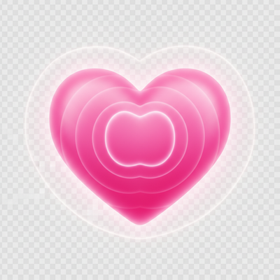 a pink love heart with a clear background. The love heart should almost be pulsing 