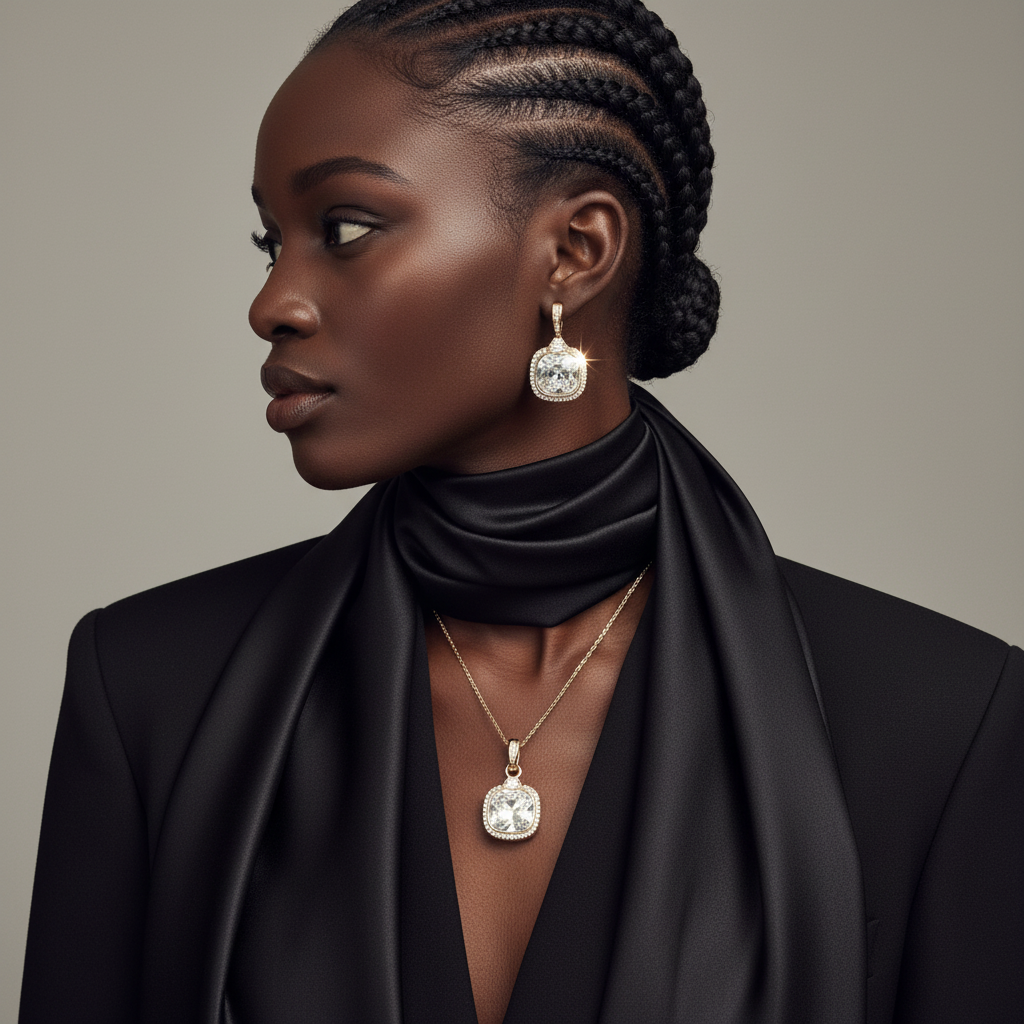 The Halo Jewellery Set – 18k Gold Plated – Swarovski