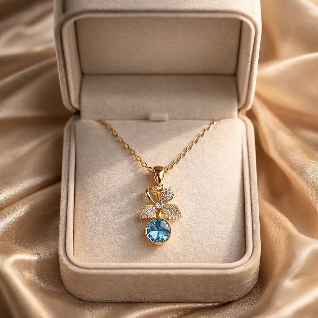 The Flora Jewellery Set – 18k Gold Plated – Flower Pendant