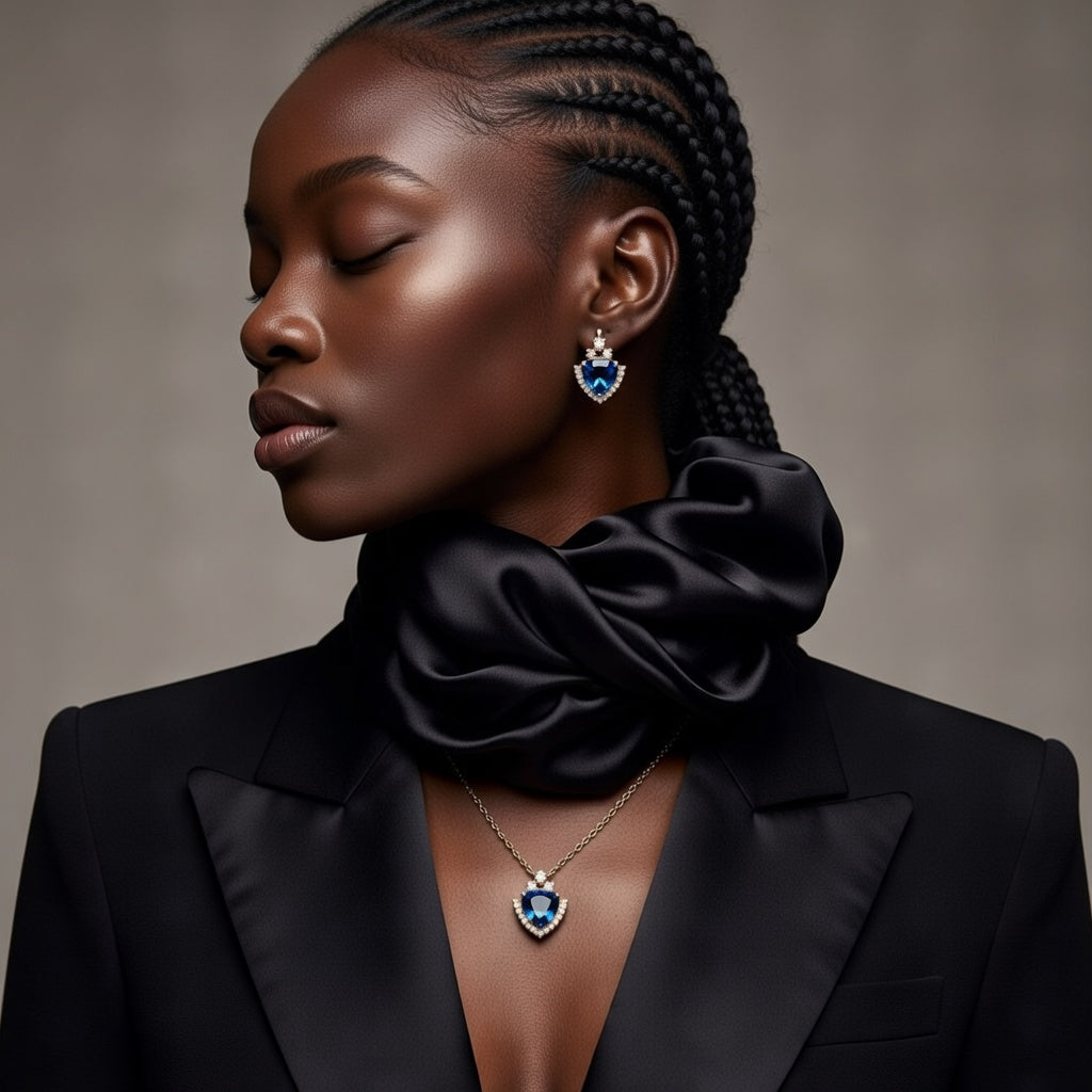 The Lyra Jewellery Set – 18k Gold Plated – Triangle Pendant