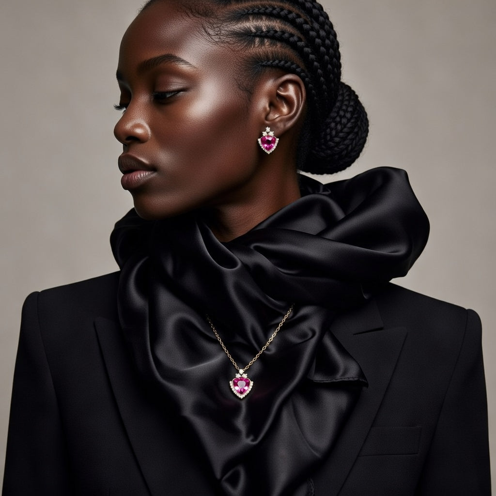 The Lyra Jewellery Set – 18k Gold Plated – Triangle Pendant