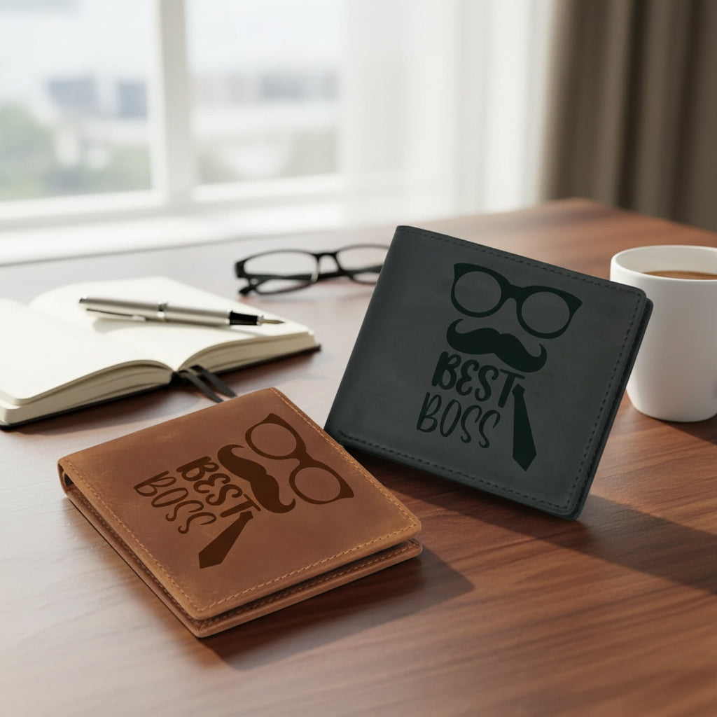 Boss Edition Genuine Leather Wallet – 11 × 8 × 4 cm RFID Blocking Men’s Wallet