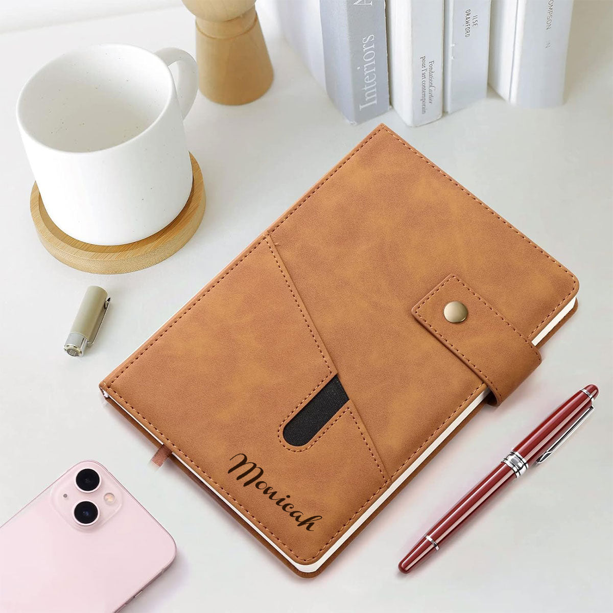 Personalised Vardin PU Leather A5 Notebooks