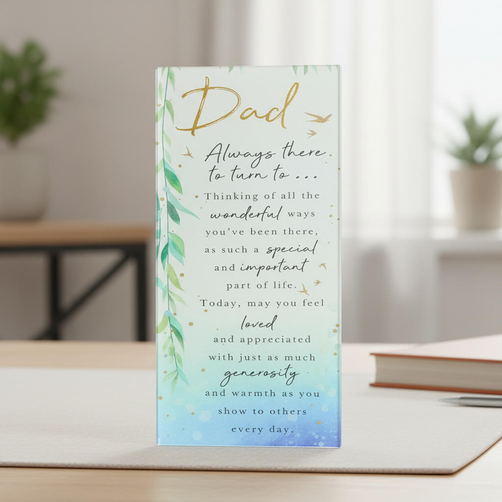 Embrace Sentiment Glass Plaques – Heartfelt Words for Every Moment
