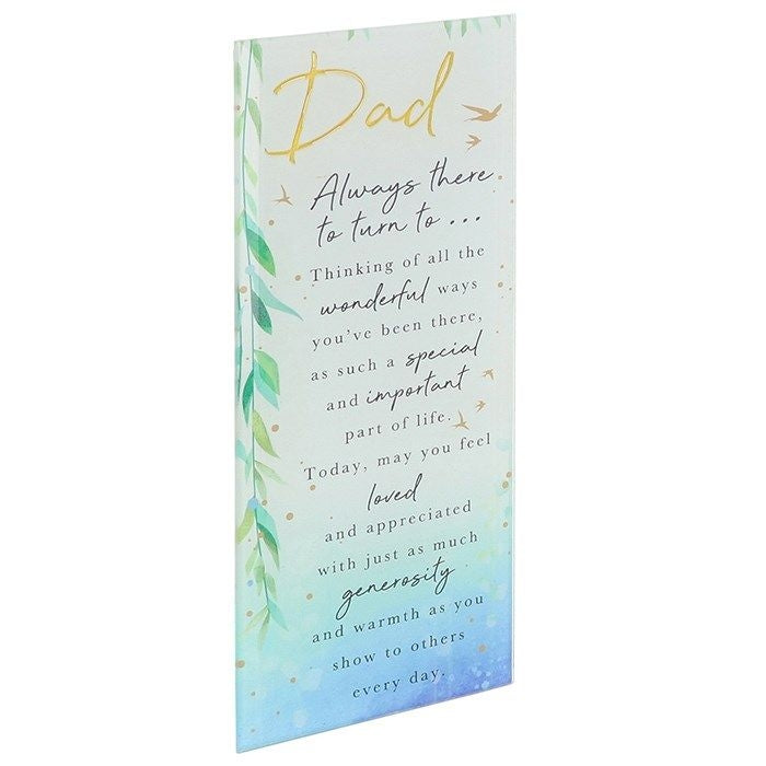 Embrace Sentiment Glass Plaques – Heartfelt Words for Every Moment