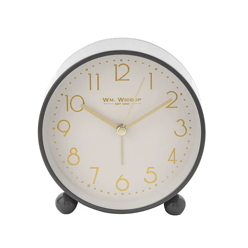 Widdop Metal Case Alarm Clock Light & Snooze Grey