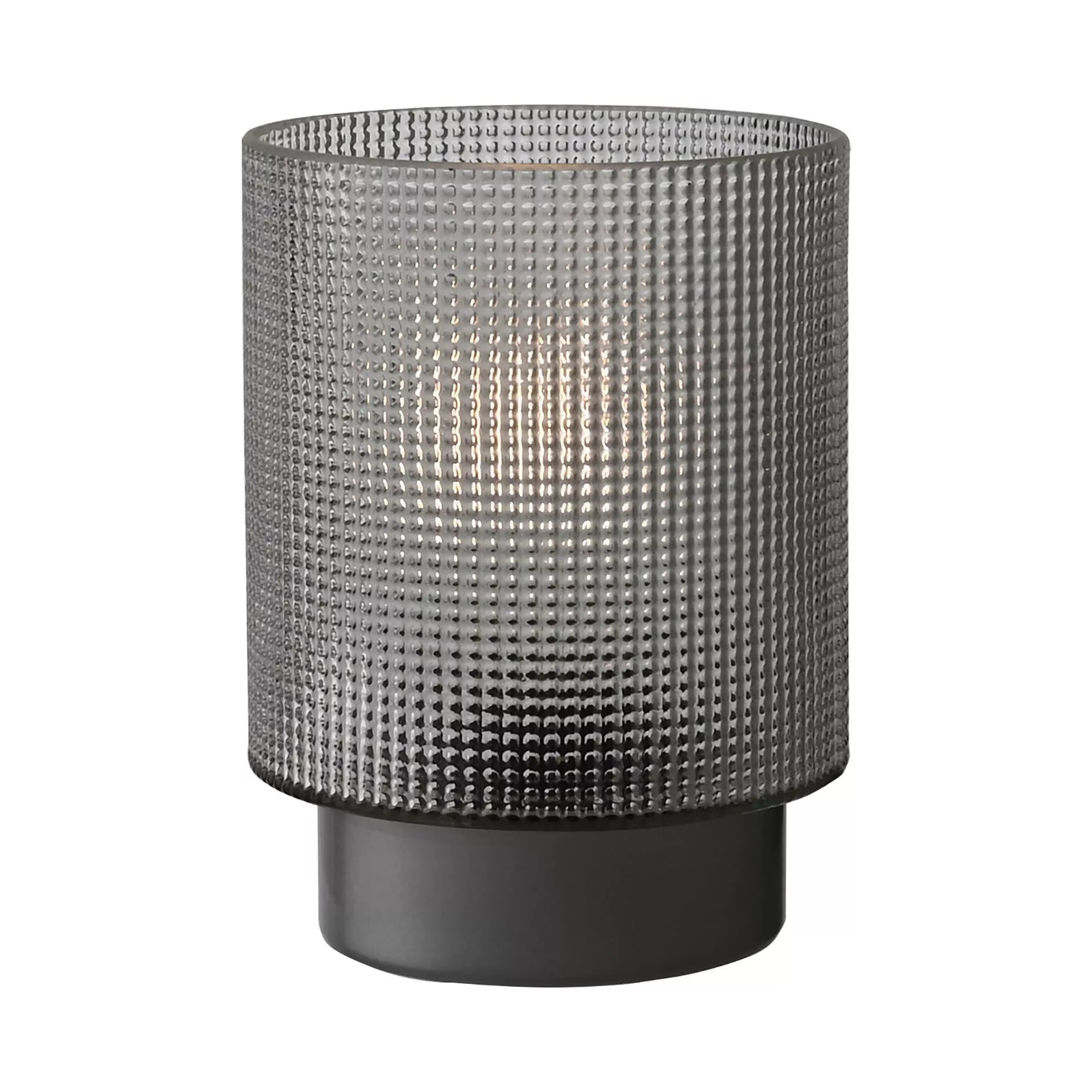 Hestia Battery Operated Textured Glass Lamp with Silver Base